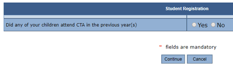 CTA Previous Year Attendance Question